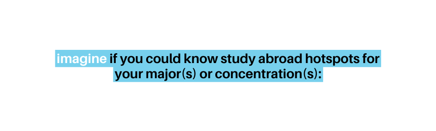 imagine if you could know study abroad hotspots for your major s or concentration s